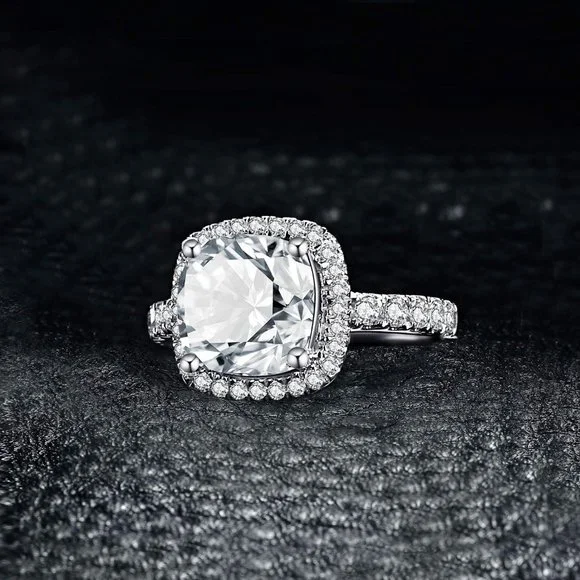 💎 3ct CZ Engagement Ring – 925 Sterling Silver 💋 - Picture 2 of 6